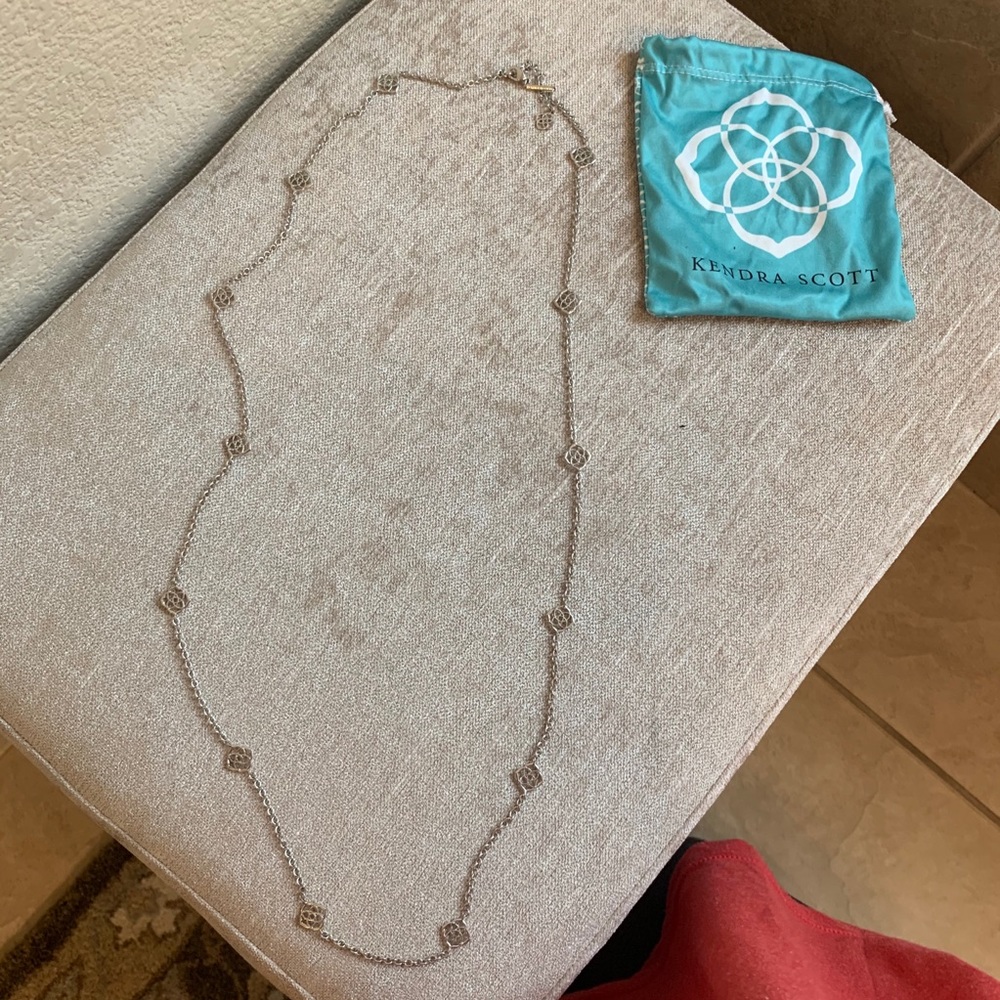 Kendra Scott Rue long strand necklace in silver